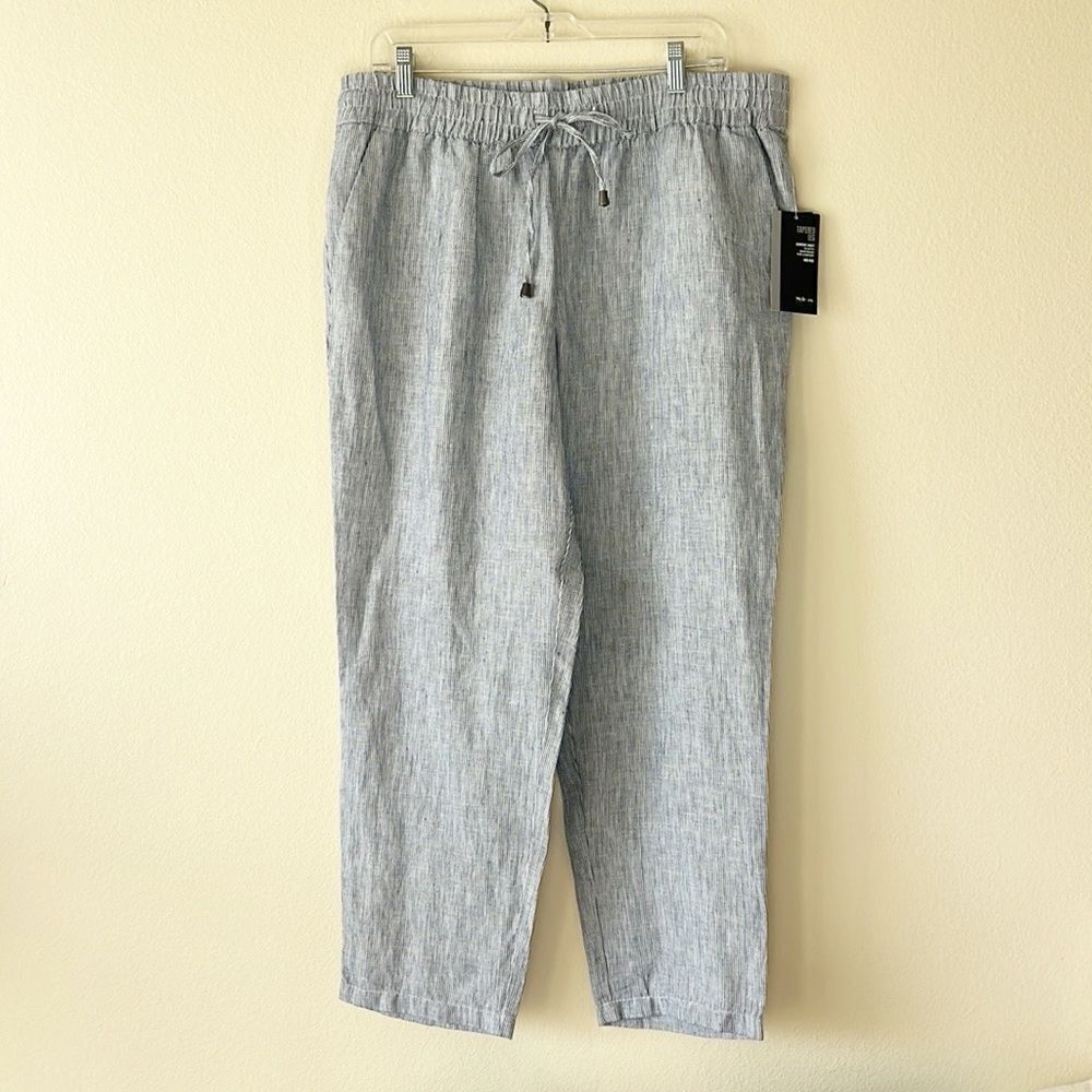 Style & Co Comfort Waist Mid Rise Striped Tapered Leg
